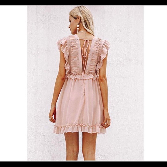 ✨LAST ONE✨Deep V Neck ruffled dress - Picture 3 of 5